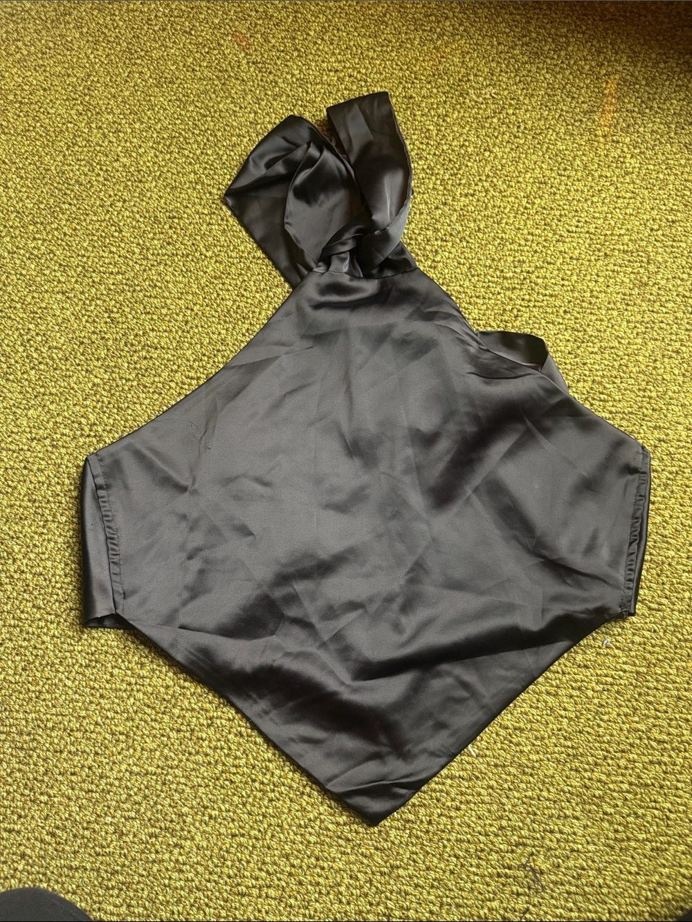 Nasty Gal Black Silk Button and Tie Back Halter SZ 6